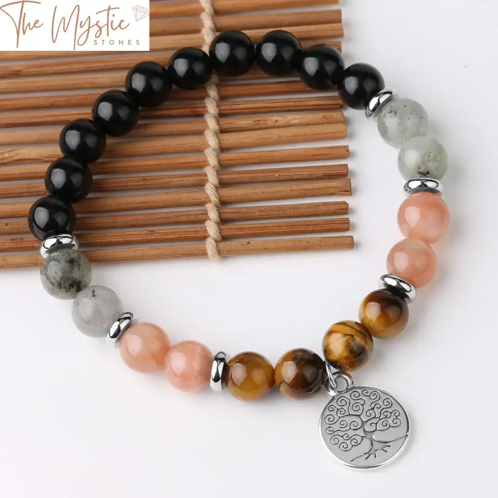 Tree Of Life Crystal Bracelet – Tiger Eye & Labradorite