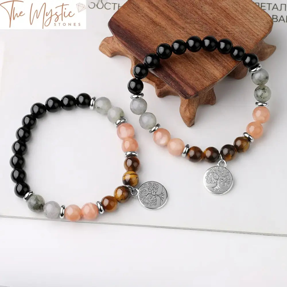 Tree Of Life Crystal Bracelet – Tiger Eye & Labradorite