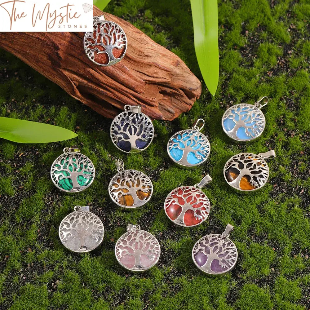 Tree Of Life Crystal Chakra Pendant