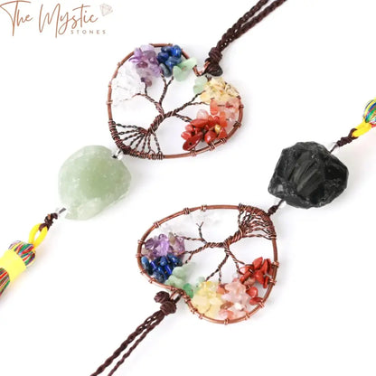 Tree Of Life Crystal Chakra Pendant