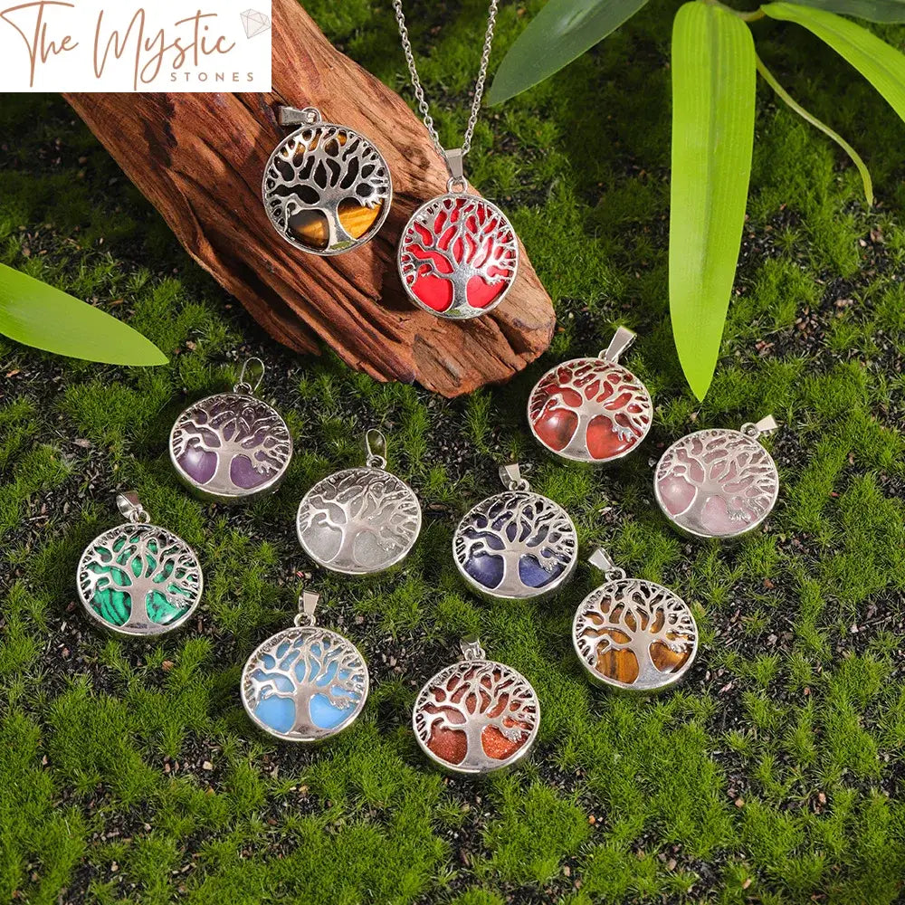 Tree Of Life Crystal Chakra Pendant