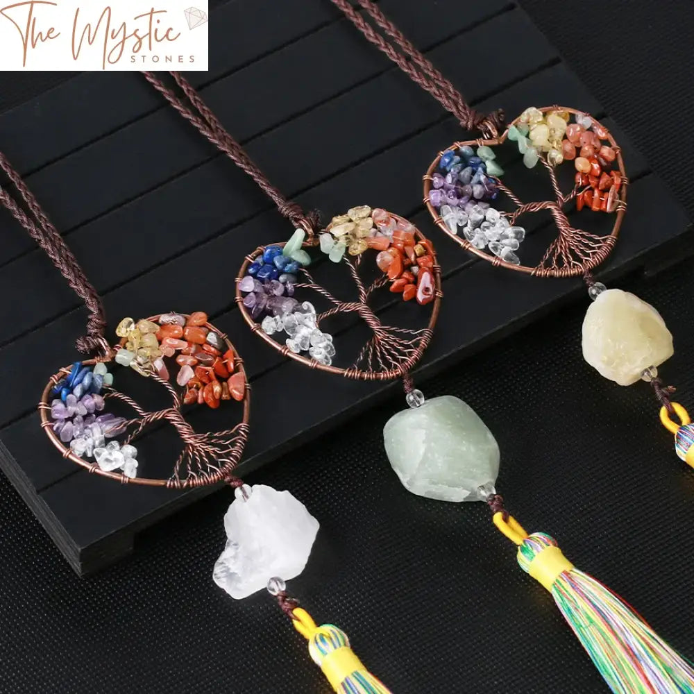 Tree Of Life Crystal Chakra Pendant