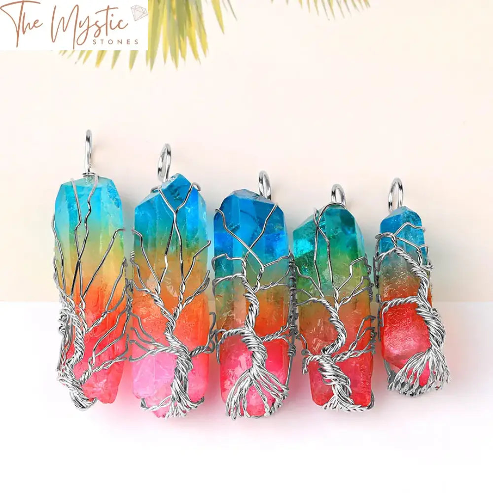 Tree Of Life Crystal Wire Necklace