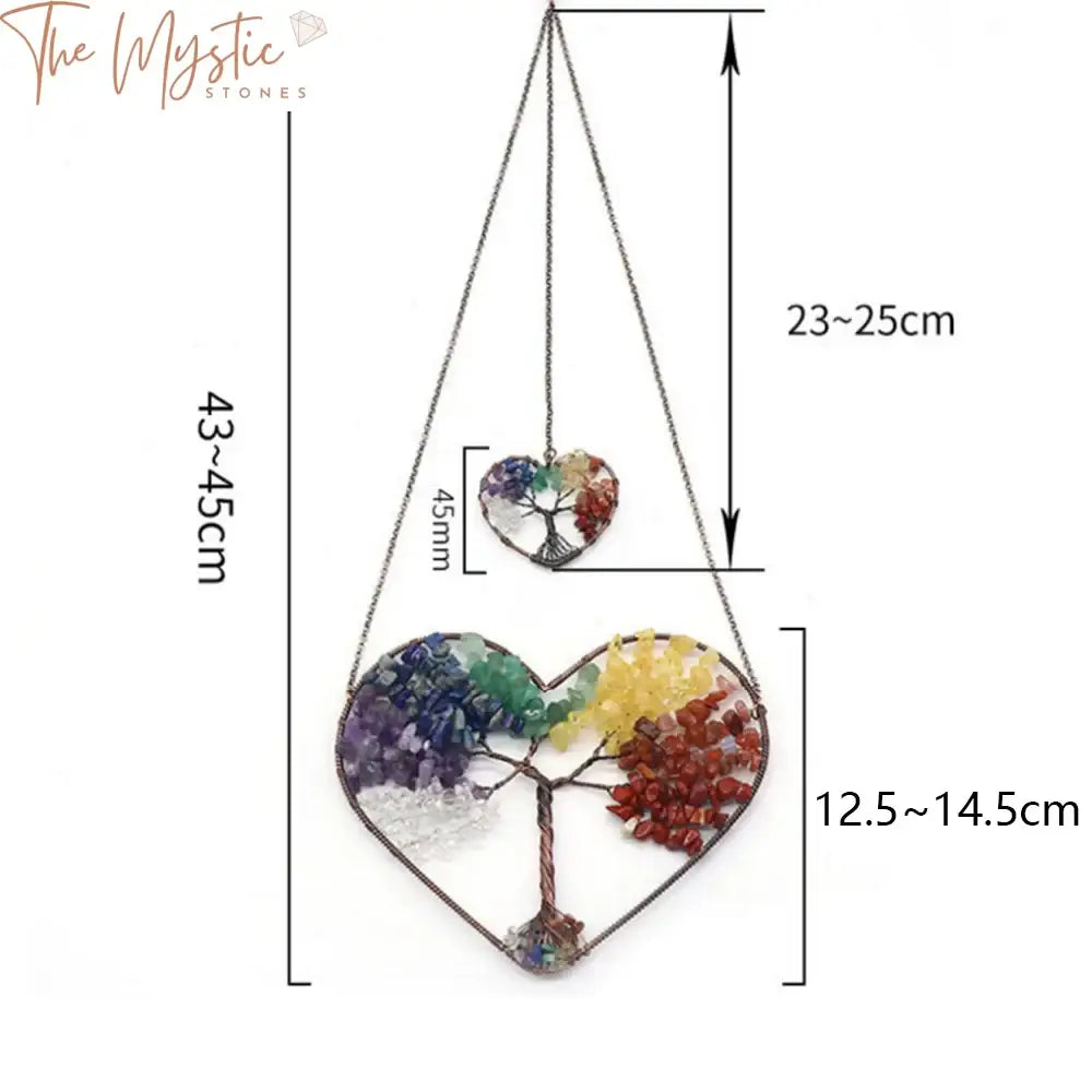 Tree Of Life Double Heart Chakra Pendant