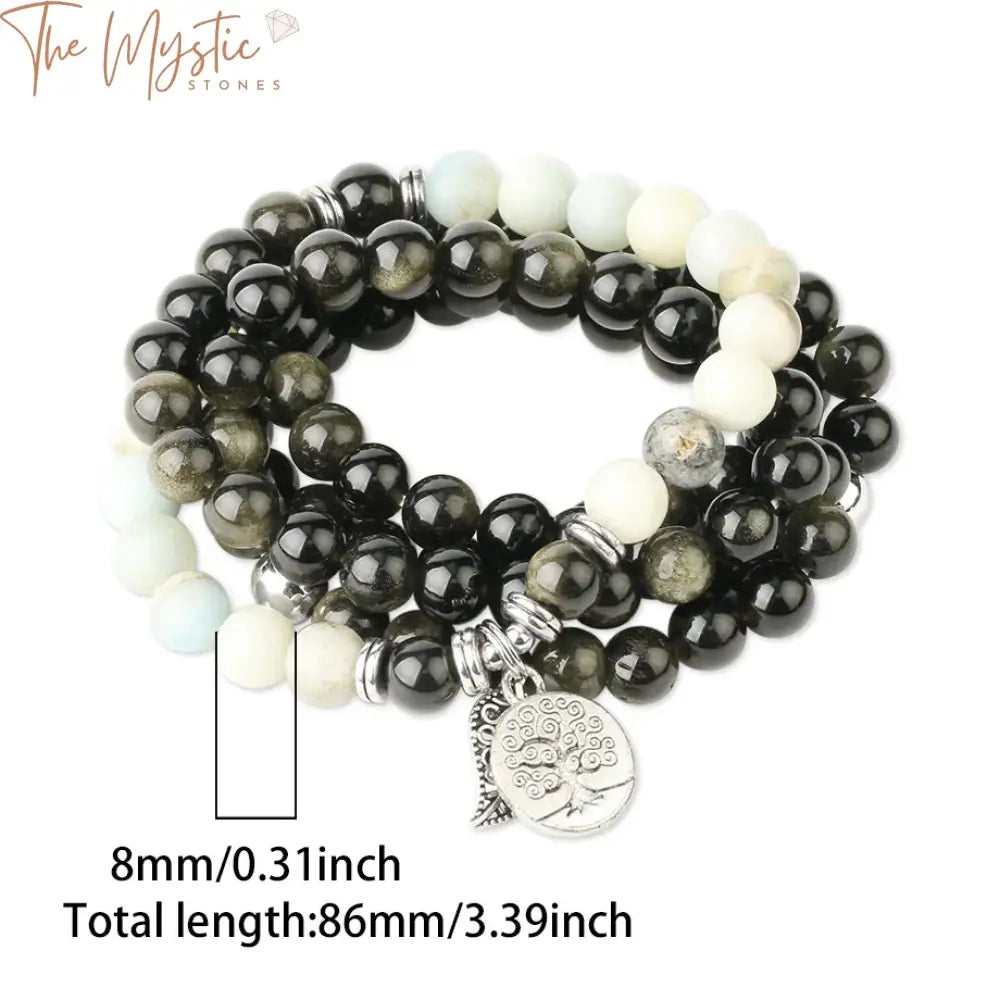 Tree Of Life Gemstone Mala Bracelet