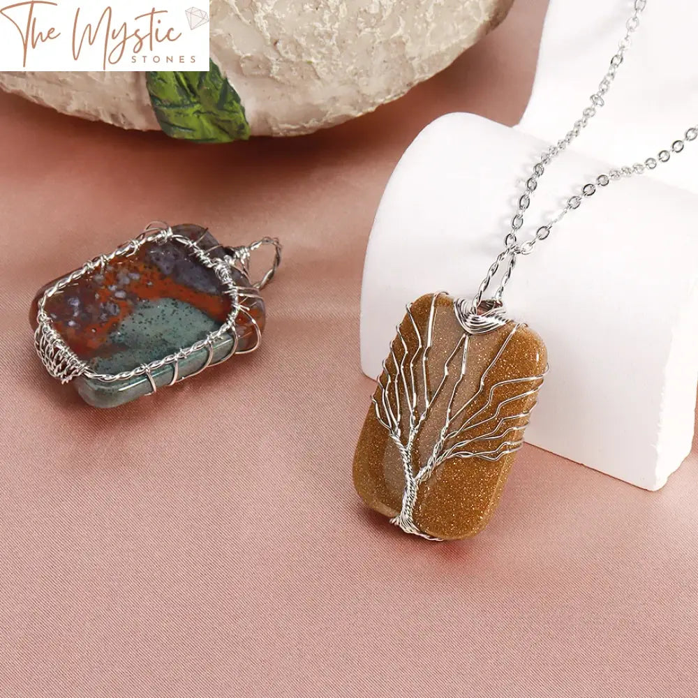 Tree Of Life Gemstone Necklace