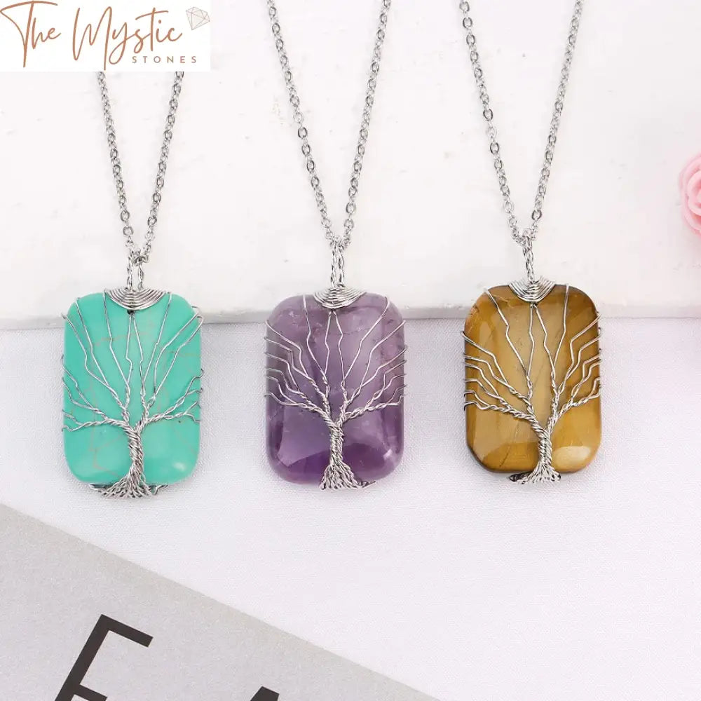 Tree Of Life Gemstone Necklace