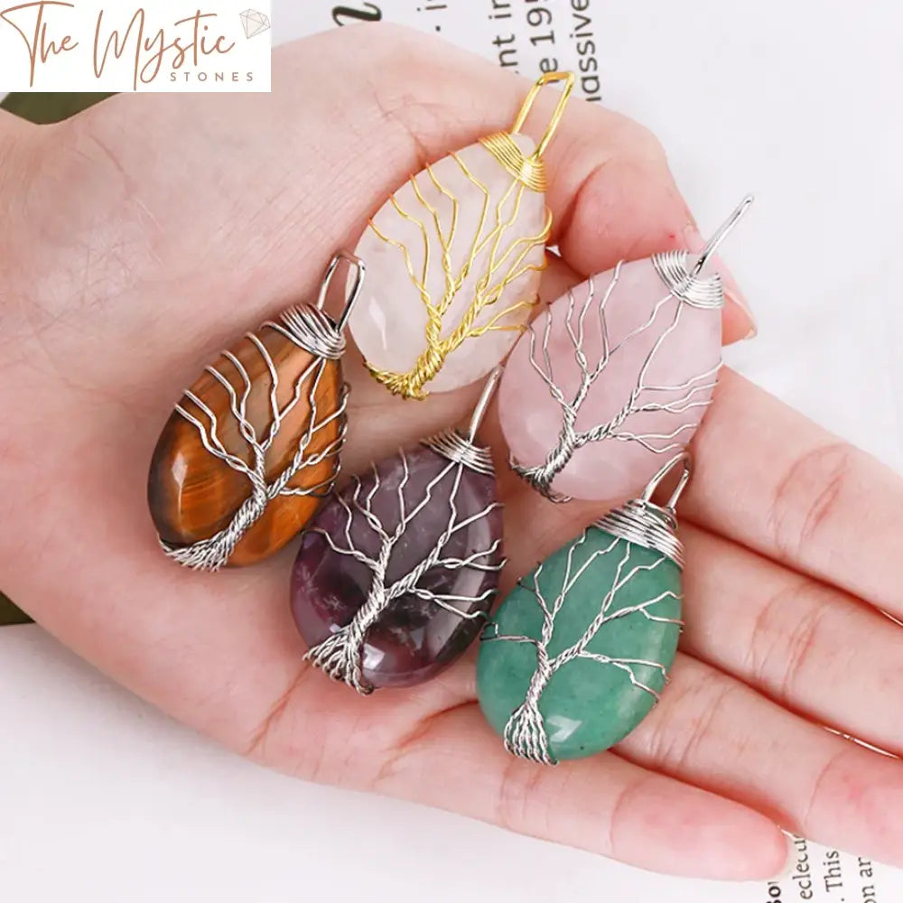 Tree Of Life Natural Stone Pendant Collection