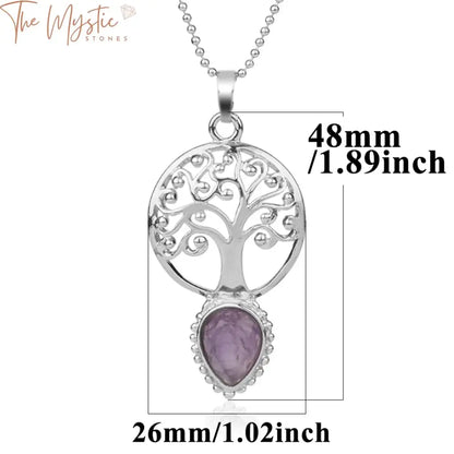 Tree Of Life Natural Stone Pendant Necklace