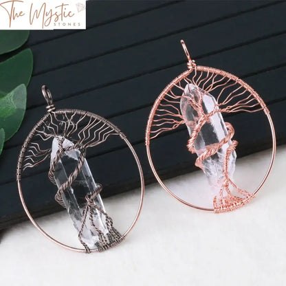 Tree Of Life Natural Stone Wire-Wrapped Pendant