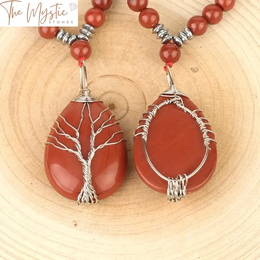 Tree Of Life Red Jasper Chakra Necklace