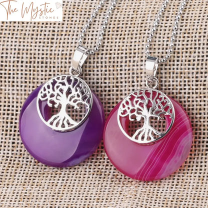 Tree Of Life Spiritual Stone Pendant Necklace