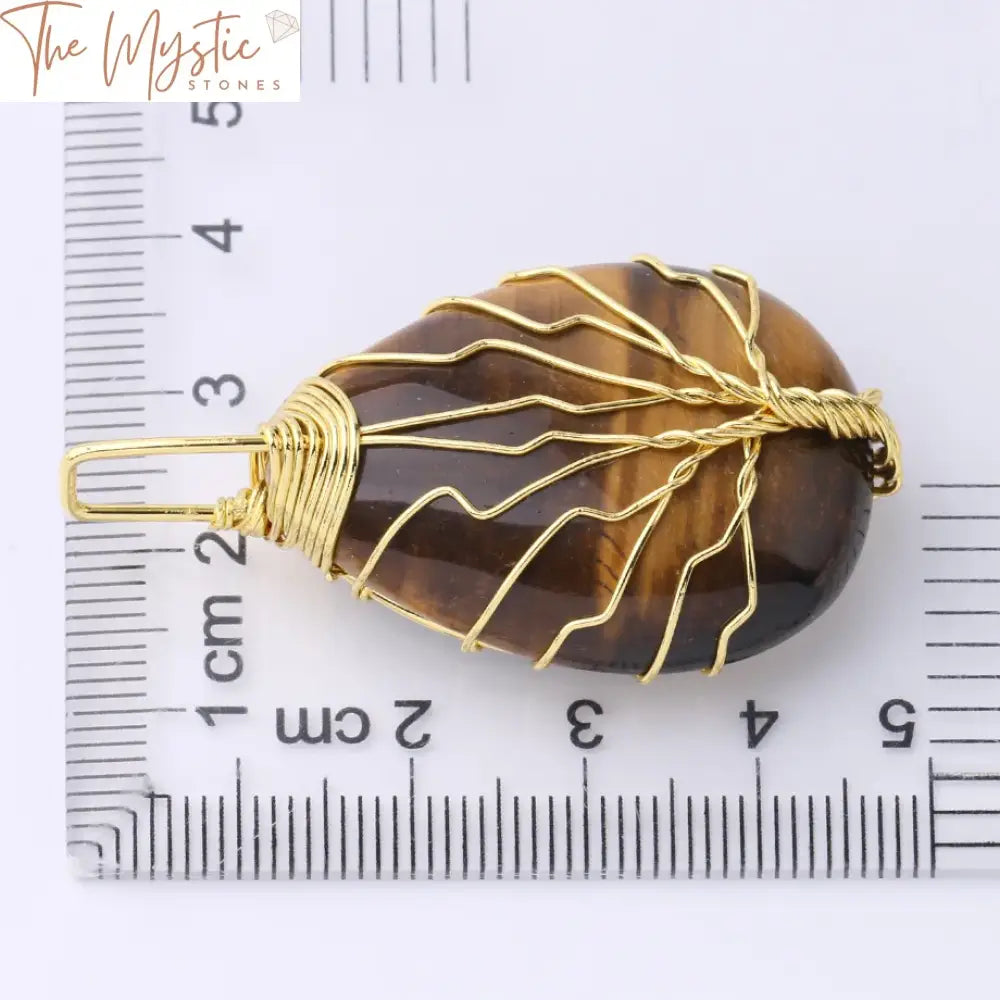 Tree Of Life Tiger Eye Crystal Pendant