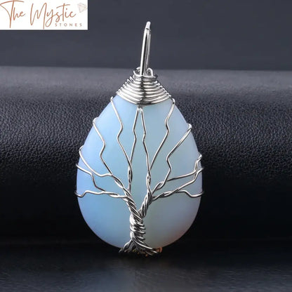 Tree Of Life Water Drop Pendant Necklace