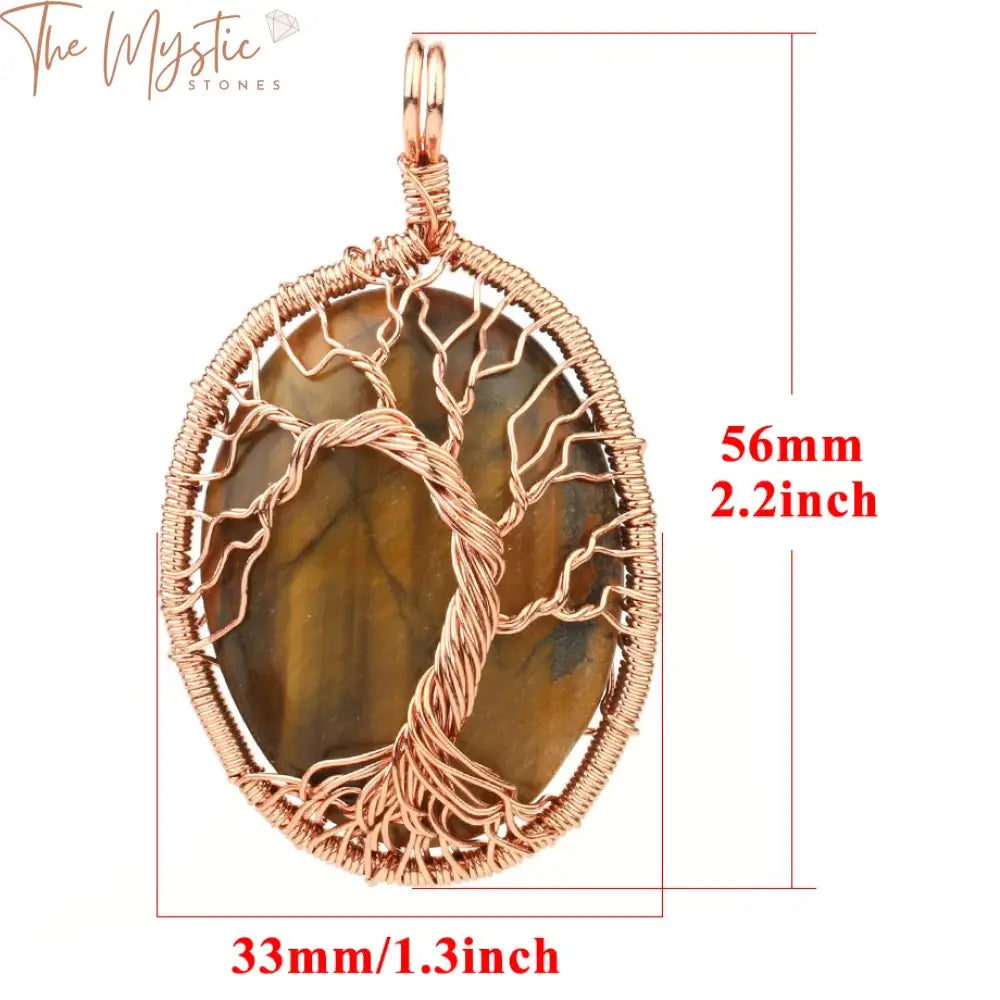 Tree Of Life Wire-Wrapped Stone Pendant