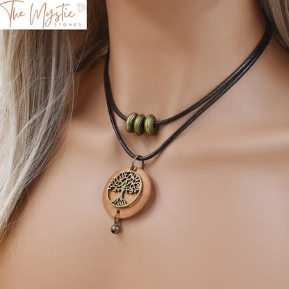 Tree Of Life Wooden Rope Choker