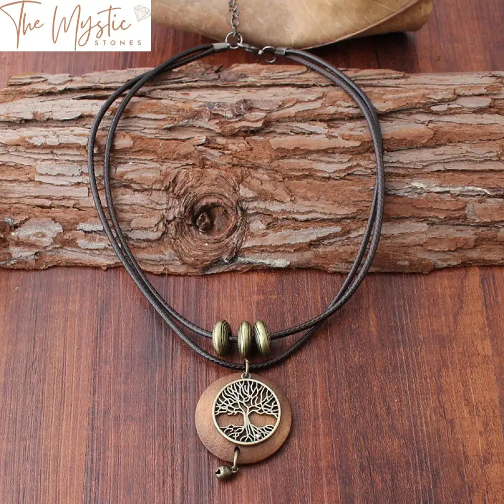 Tree Of Life Wooden Rope Choker