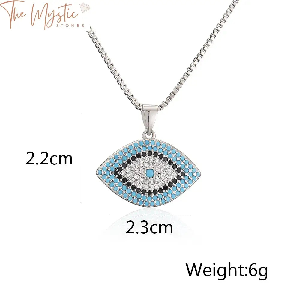 Turkish Blue Evil Eye Zirconia Choker Necklace