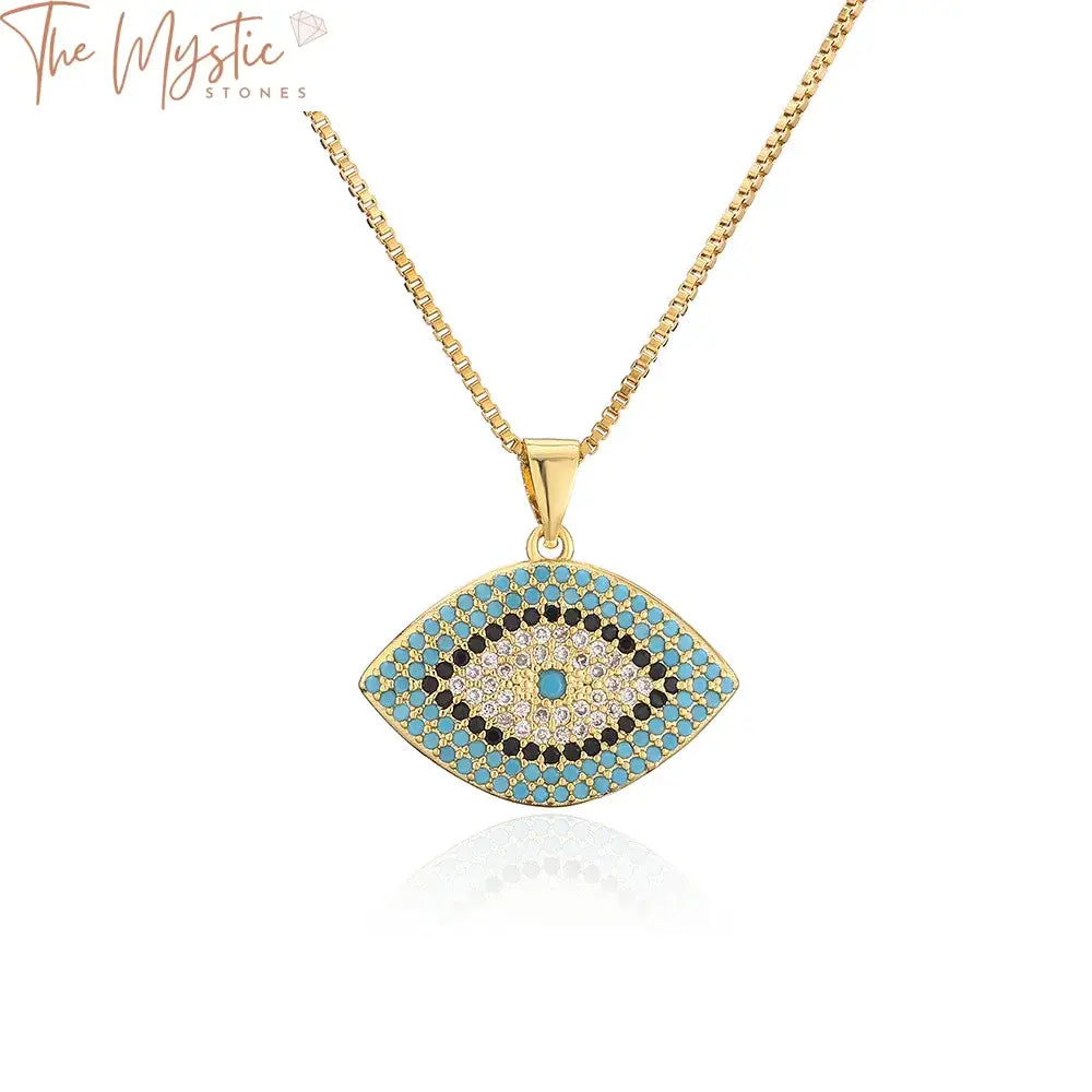 Turkish Blue Evil Eye Zirconia Choker Necklace