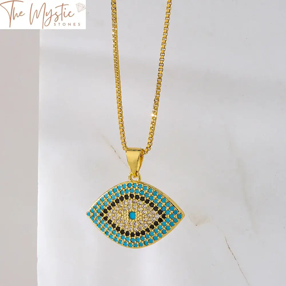 Turkish Blue Evil Eye Zirconia Choker Necklace