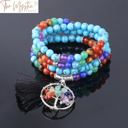 Turquoise Chakra Tree Of Life Bracelet