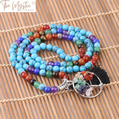 Turquoise Chakra Tree Of Life Bracelet