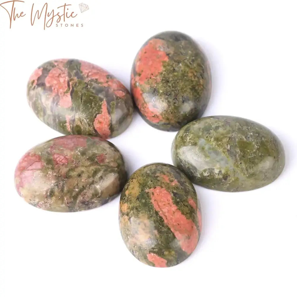 Unakite Cabochon Beads - Dome No Hole