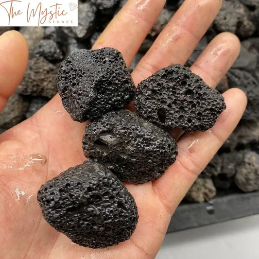 A 50g pack of natural porous volcanic rock shown in its raw, original stone form.