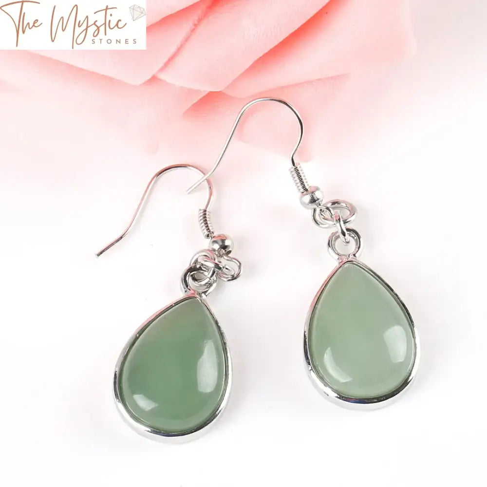 Water Drop Natural Stone Dangle Earrings