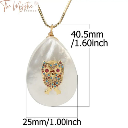 White Abalone Shell & Pearl Pendant Necklace