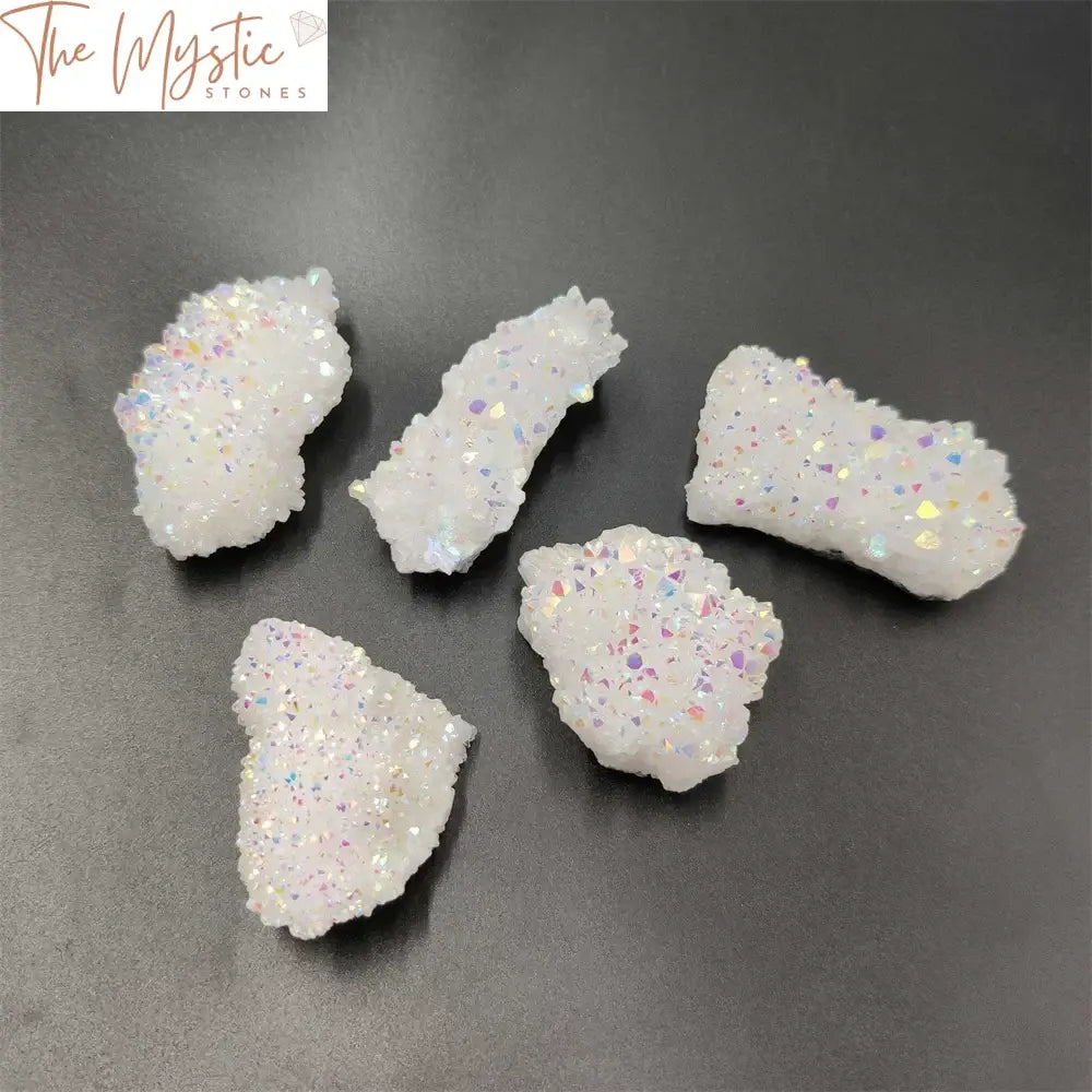 White Angel Aura Quartz Crystal Cluster