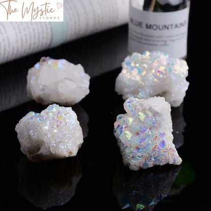 White Angel Aura Quartz Crystal Cluster