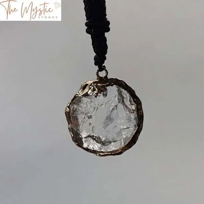 White Crystal Ice Cube Pendant With Gilt Edge