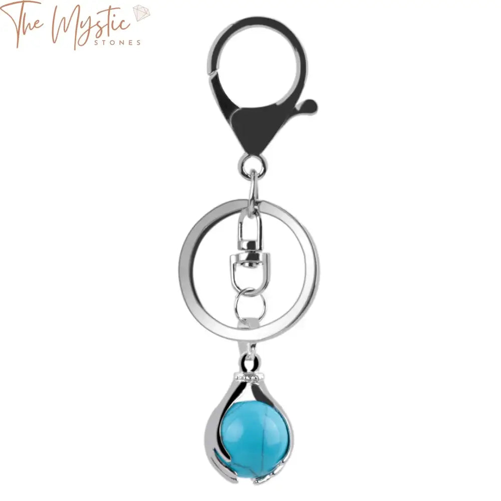 White Crystal Opal Keychain