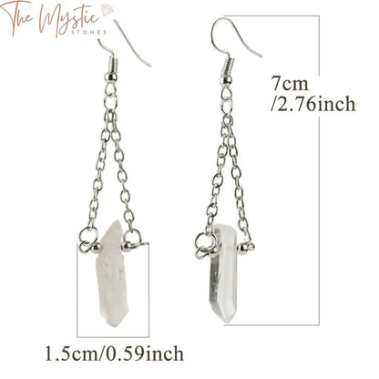 White Crystal Quartz Drop Earrings