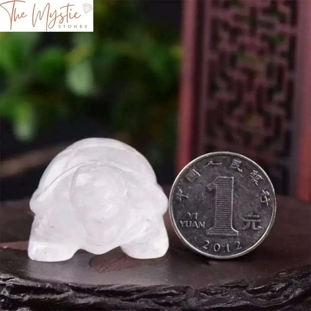 White Crystal Quartz Longevity Turtle Model