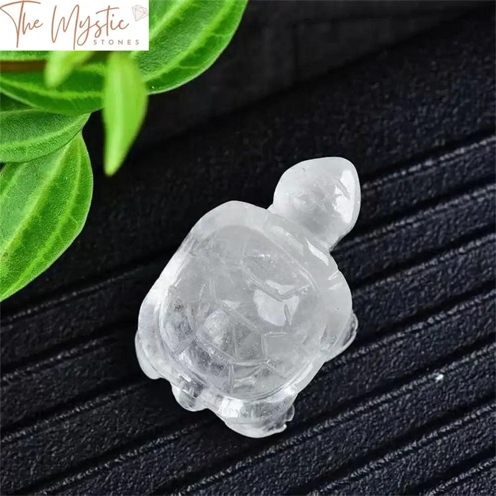 White Crystal Quartz Longevity Turtle Model