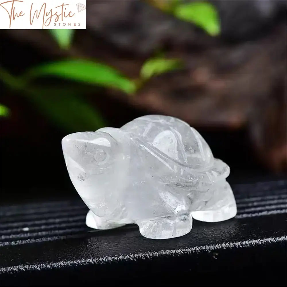 White Crystal Quartz Longevity Turtle Model