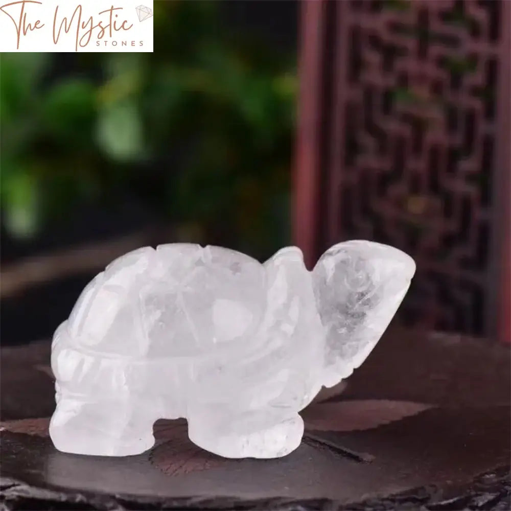 White Crystal Quartz Longevity Turtle Model