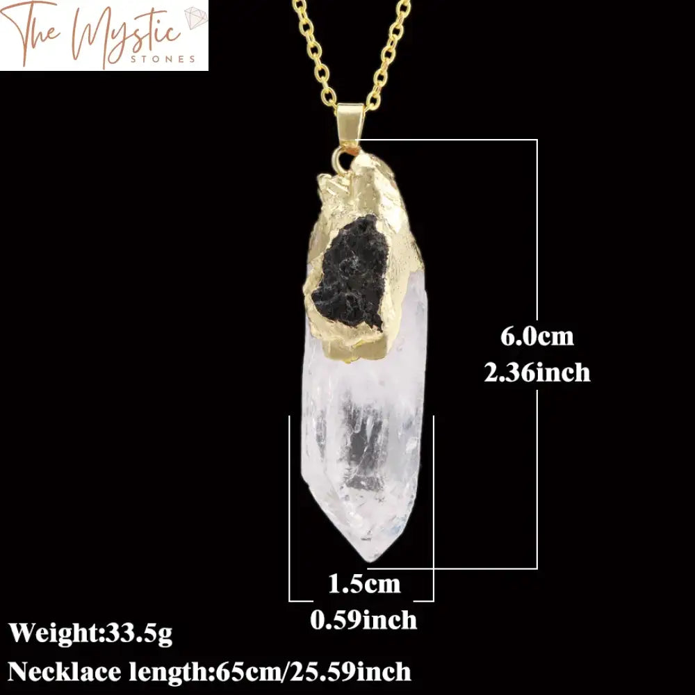 White Crystal Quartz Pendant Necklace