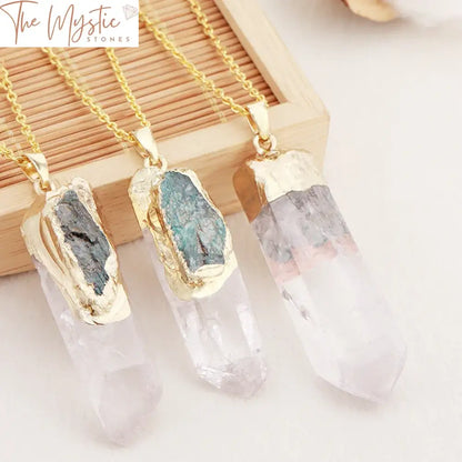 White Crystal Quartz Pendant Necklace