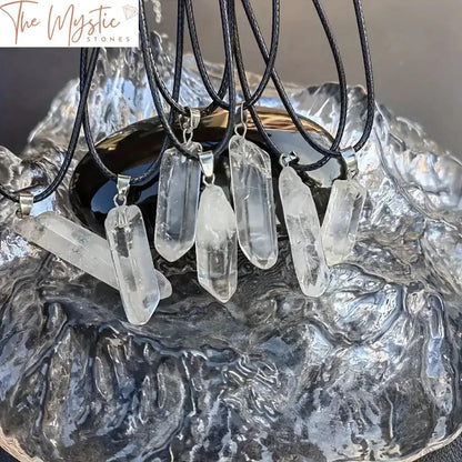 White Crystal Quartz Point Pendant