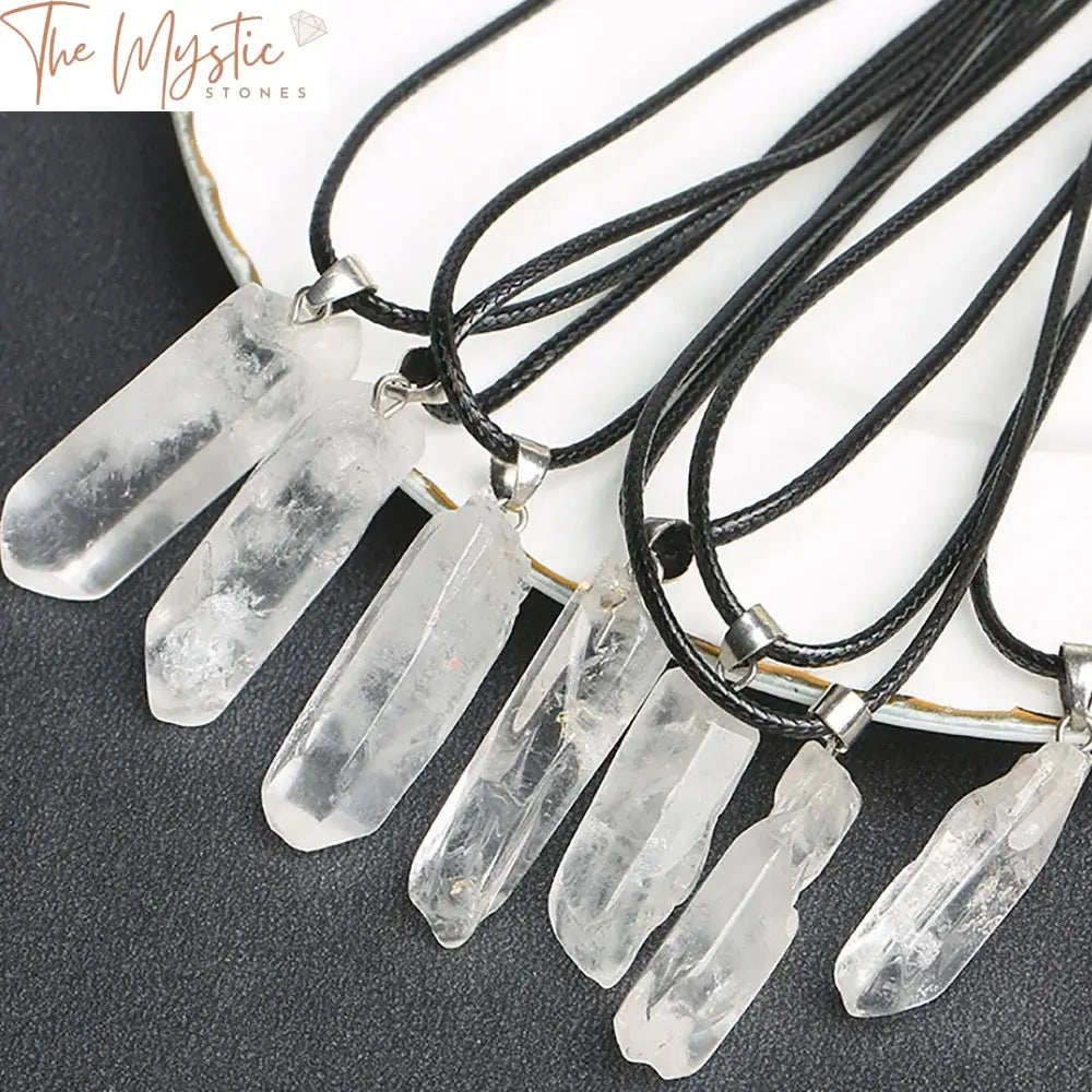 White Crystal Quartz Point Pendant