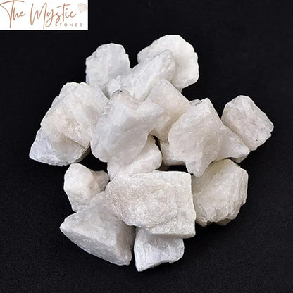 White Moonstone Natural Rough Crystal Gravel