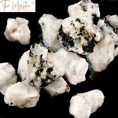 White Moonstone Natural Rough Crystal Gravel