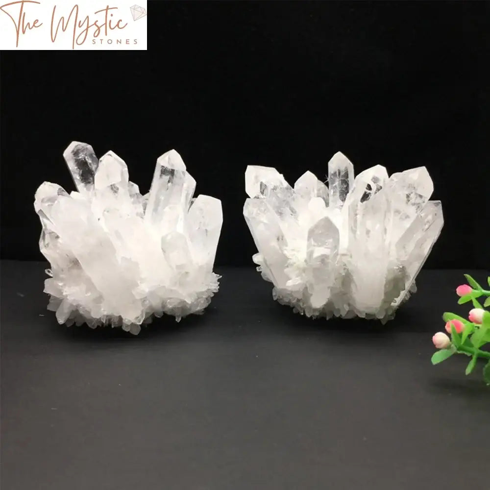 White Phantom Quartz Crystal Cluster