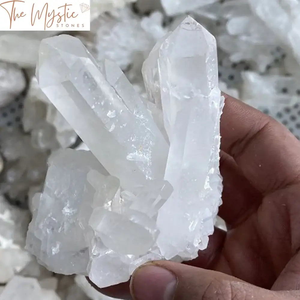 White Quartz Crystal Cluster Healing Mineral Specimen