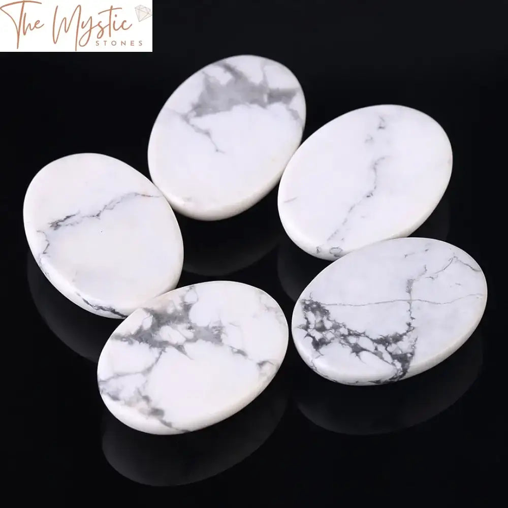 White Turquoise Howlite Oval Cabochon Beads