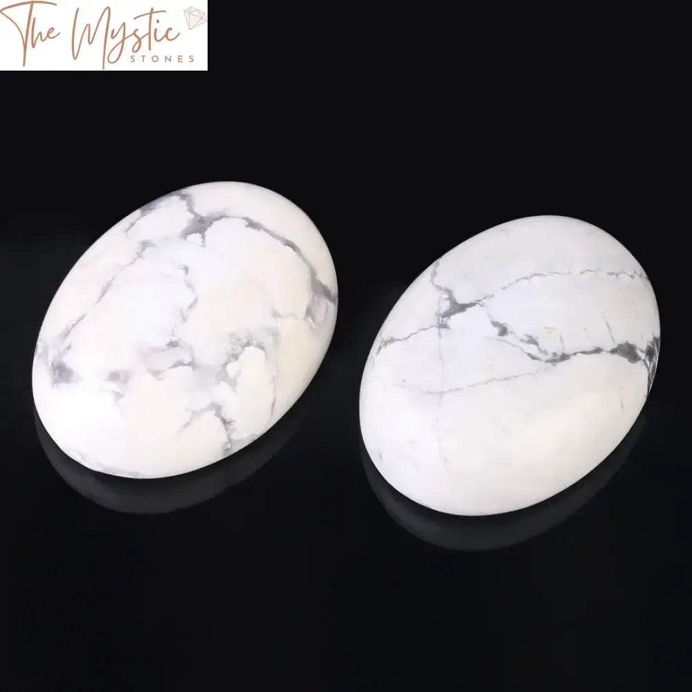 White Turquoise Howlite Oval Cabochon Beads