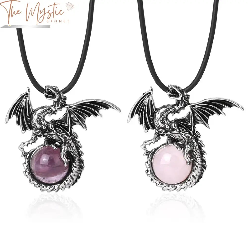 A vintage wing dragon crystal necklace featuring a detailed dragon design with outspread wings.